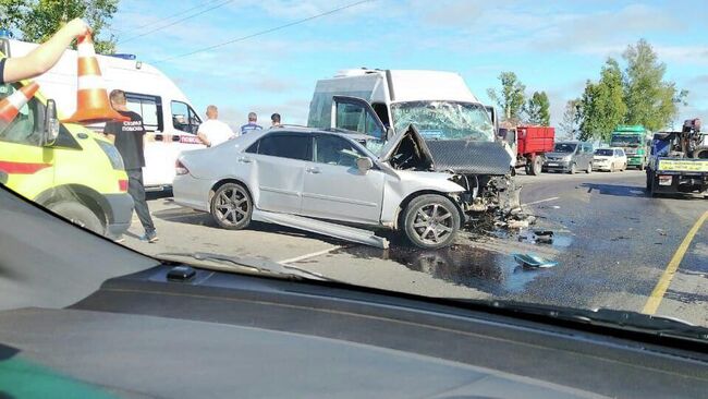 ДТП с автобусом и легковушкой в Приамурье, при котором пострадали 20 человек