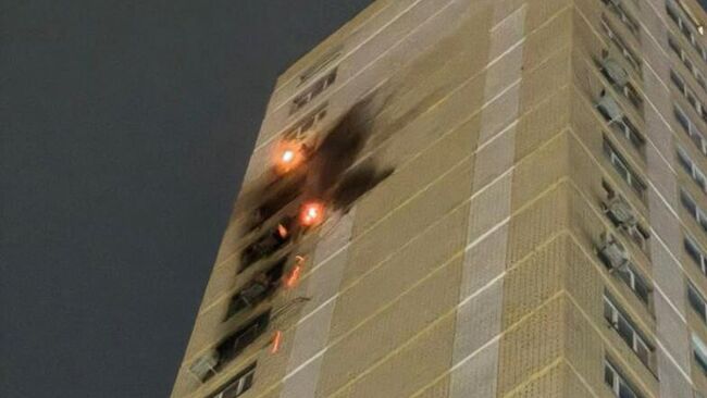 Жилой дом в Ростове-на-Дону, поврежденный в результате атаки БПЛА