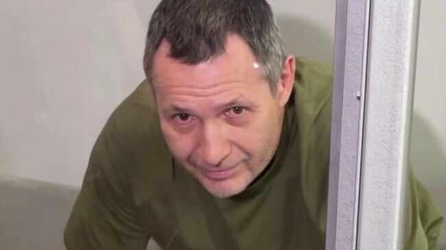 Подозреваемый в убийстве Андрея Парубия в суде. Кадр видео украинских СМИ