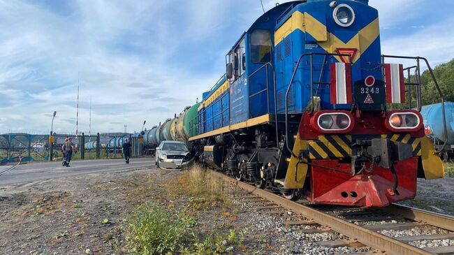 ДТП на железнодорожном переезде в Мурманске ДТП на железнодорожном переезде в Мурманске