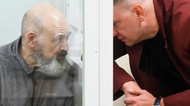 Генерал-майор Александр Оглоблин, проходящий обвиняемым по делу о получении взятки 12 миллионов рублей от пермского завода Телта, во время оглашения приговора в 235-м гарнизонном военном суде Москвы