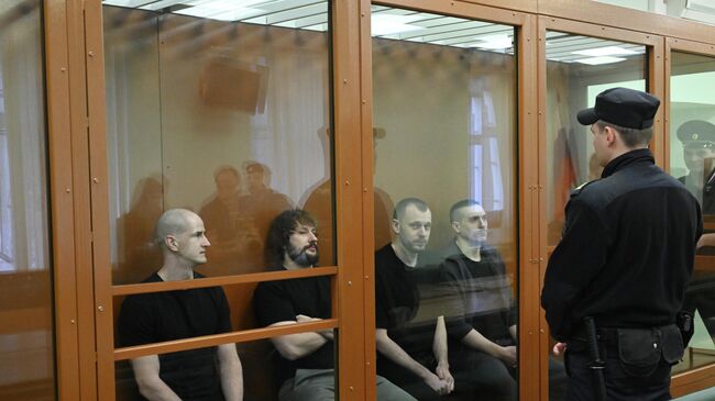 Оглашение приговора членам украинской диверсионно-разведывательной группы, обвиняемым в терактах