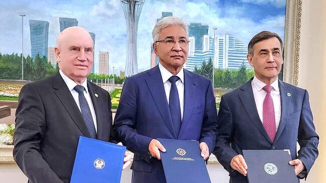 Церемония подписания Дорожной карты по развитию сотрудничества ОДКБ, СНГ и ШОС