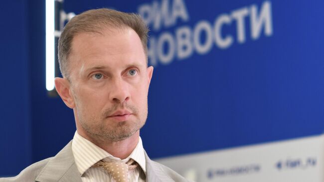 Генеральный директор АО Глонасс Алексей Райкевич на стенде РИА Новости, ВЭФ-2025