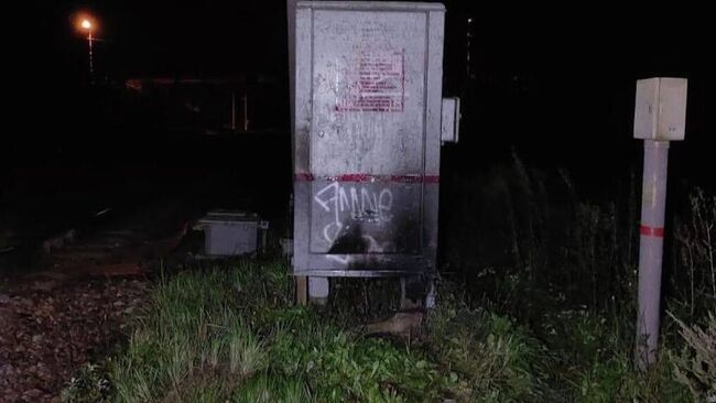 На месте поджога релейного шкафа в Подмосковье