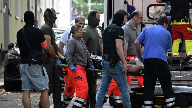 На месте нападения на учительницу в немецком колледже города Эссен. 5 сентября 2025