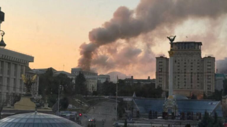 Задымление в правительственном здании в Киеве