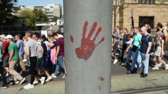 Акция протеста в Белграде Акция протеста в Белграде