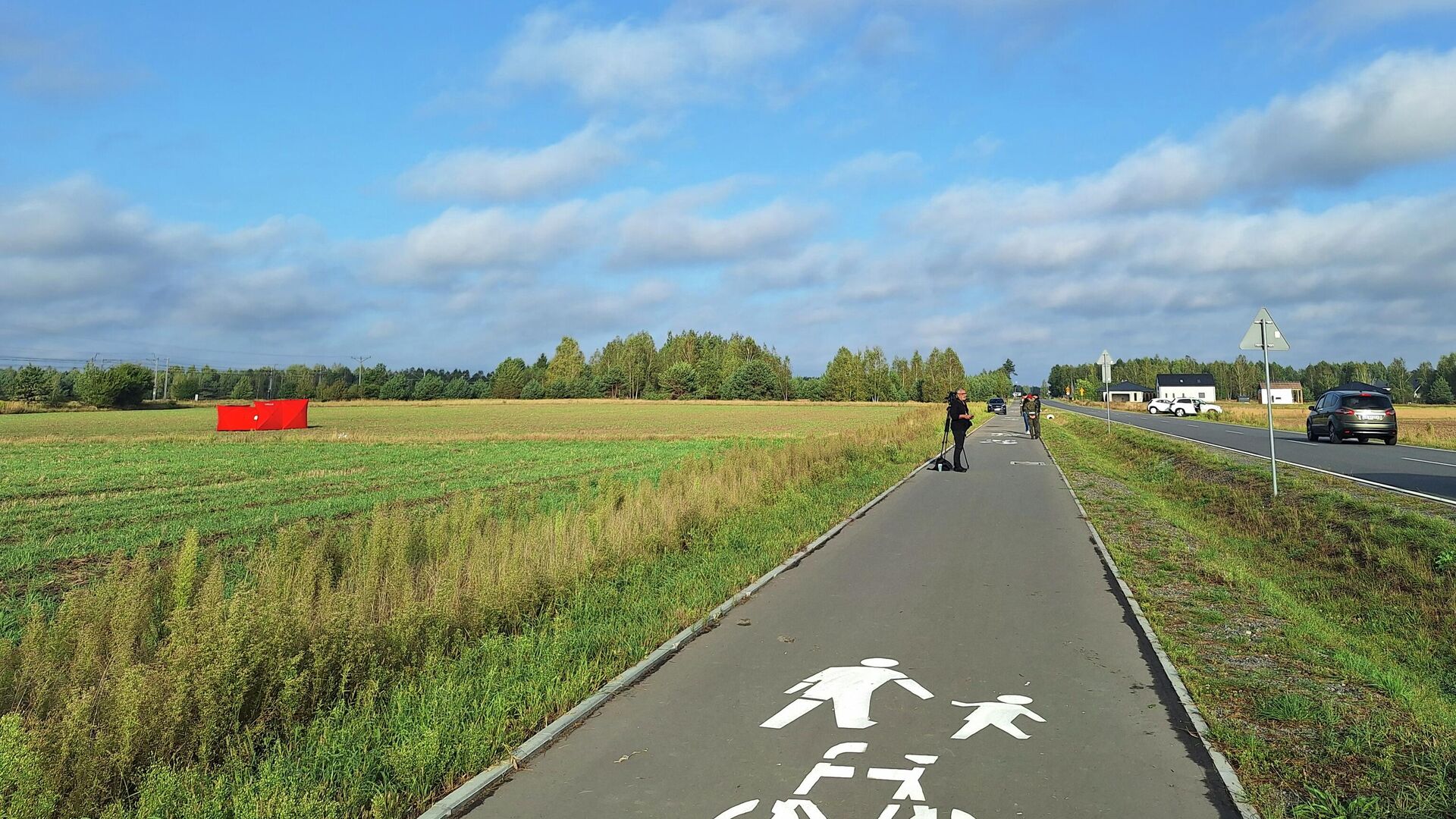 Место обнаружения сбитого беспилотника в населенном пункте Чоснувка