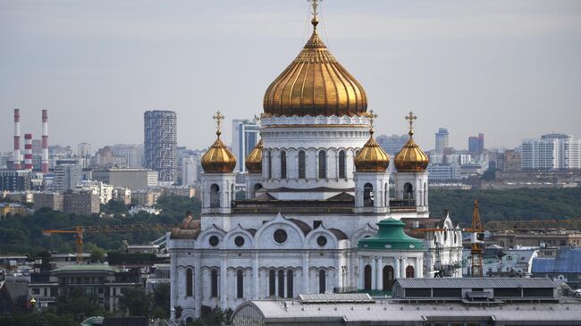 Кафедральный соборный храм Христа Спасителя на улице Волхонка в Москве