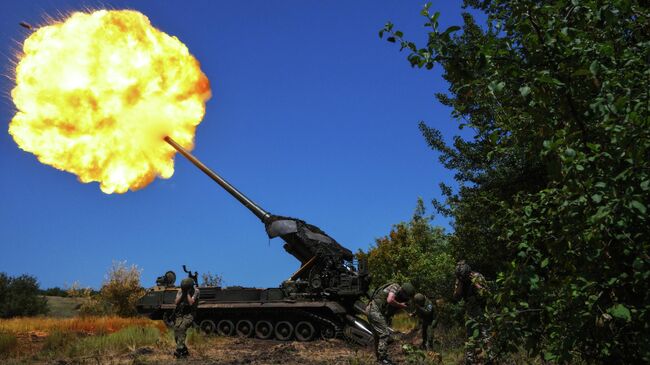 Боевая работа расчета САУ 2С7М Малка 