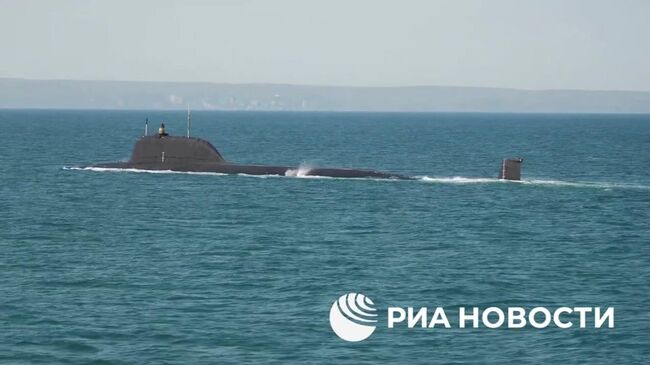 Атомная подлодка Архангельск во время учений Запад-2025 