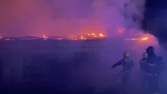 Ликвидация пожара в здании неэксплуатируемого склада в Щерибнке