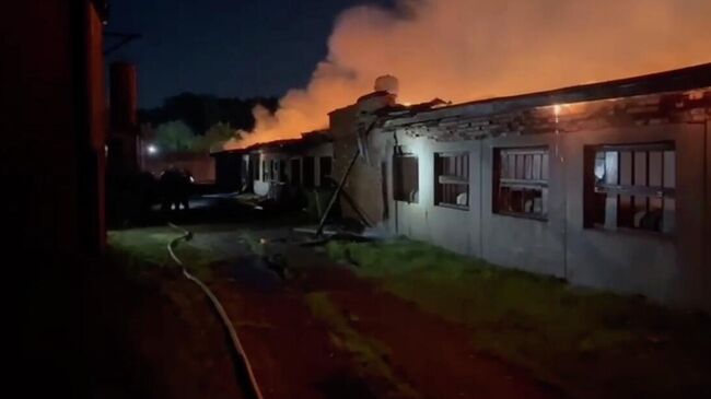 Ликвидация пожара в здании неэксплуатируемого склада в Щерибнке