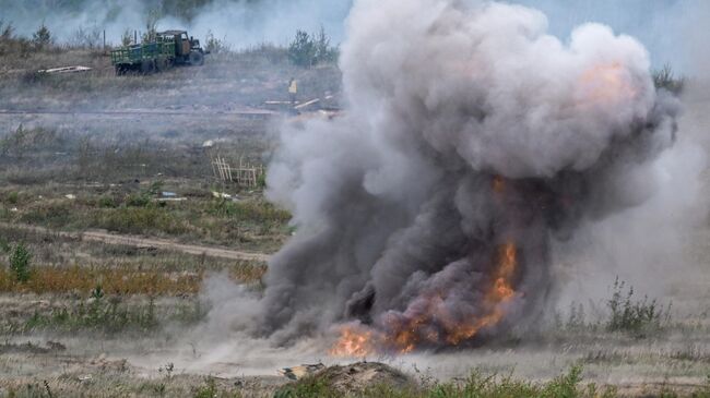 Совместные стратегические учения вооруженных сил России и Белоруссии Запад-2025 на полигоне Борисовский в Минской области