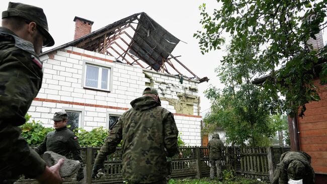 Разрушенный дом недалеко от Люблина в Польше