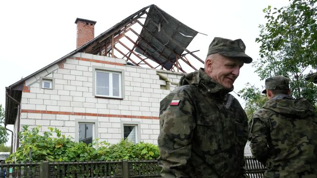 Разрушенный дом в Вырыках в Люблинском воеводстве, Польша