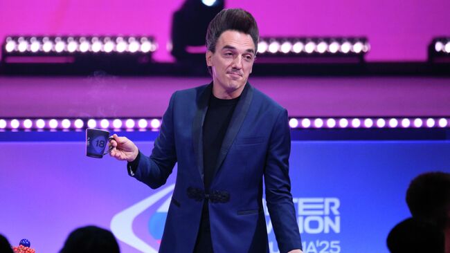 Слободан Тркуля (Сербия) на жеребьевке участников международного музыкального конкурса Интервидение