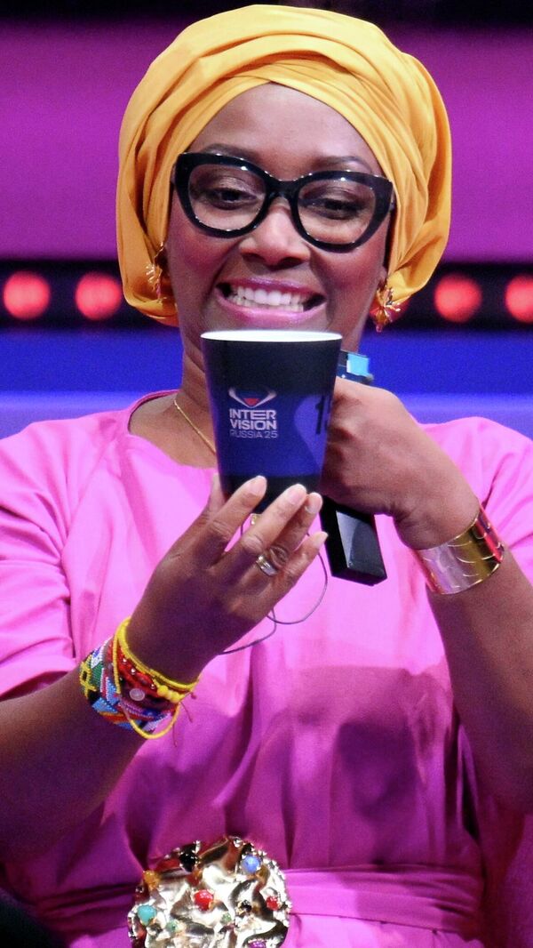 Нидия Гонгора (Колумбия) на жеребьевке участников международного музыкального конкурса Интервидение