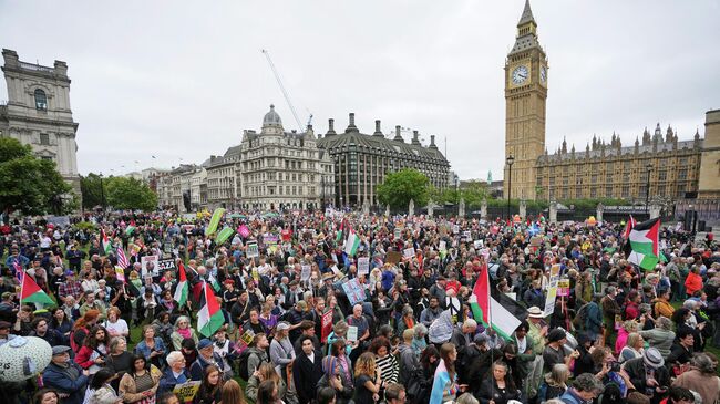 Акция протеста в Лондоне против государственного визита президента Дональда Трампа в Великобританию Акция протеста в Лондоне против государственного визита президента Дональда Трампа в Великобританию