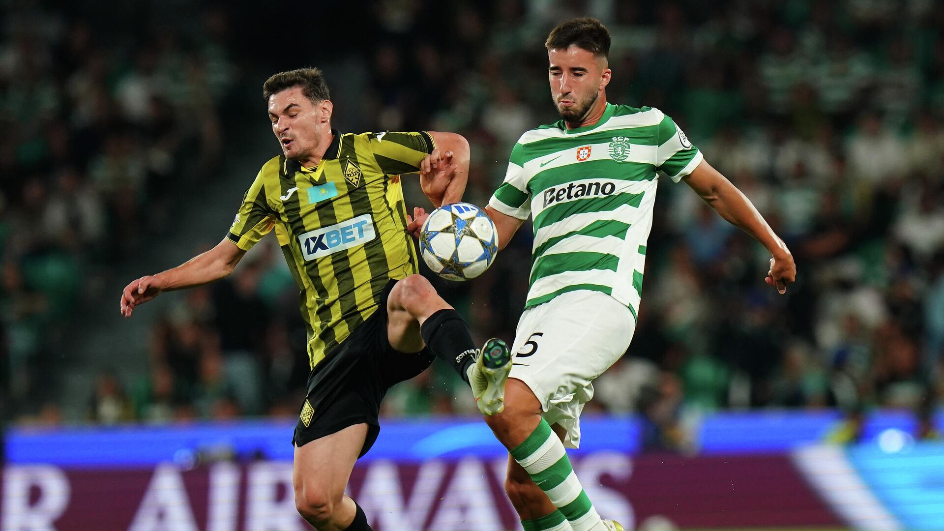 Эпизод матча ЛЧ Спортинга против Кайрата - РИА Новости, 1920, 19.09.2025