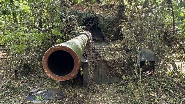 Танк Т-72Б3М в лесопосадке Танк Т-72Б3М в лесопосадке