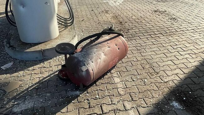 Последствия атаки дрона ВСУ на АЗС в Энергодаре