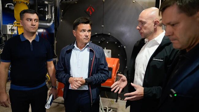Губернатор Московской области Андрей Воробьев проверил ход строительства новой котельной в Солнечногорске