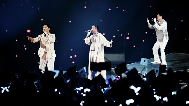 Трио NOMAD выступает на международном музыкальном конкурсе Интервидение в Москве Трио NOMAD выступает на международном музыкальном конкурсе Интервидение в Москве