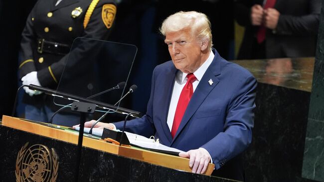 Президент США Дональд Трамп выступает на Генассамблее ООН