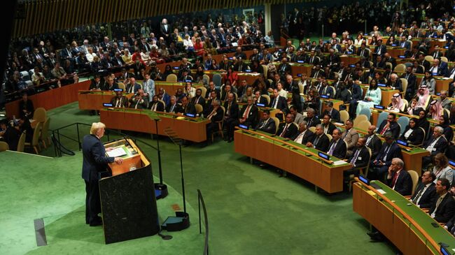 Дональд Трамп выступает на Генассамблее ООН