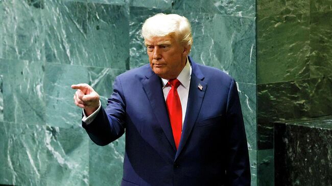 Президент США Дональд Трамп после выступления на Генассамблее ООН