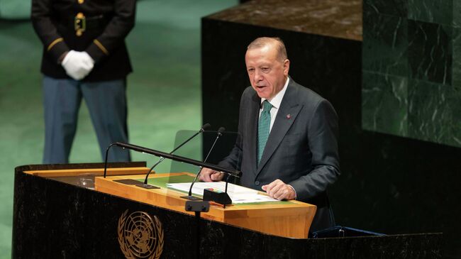 Реджеп Тайип Эрдоган во время выступления на Генассамблее ООН