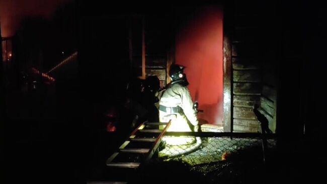 Ликвидация пожара в зоопарке Новосибирска 