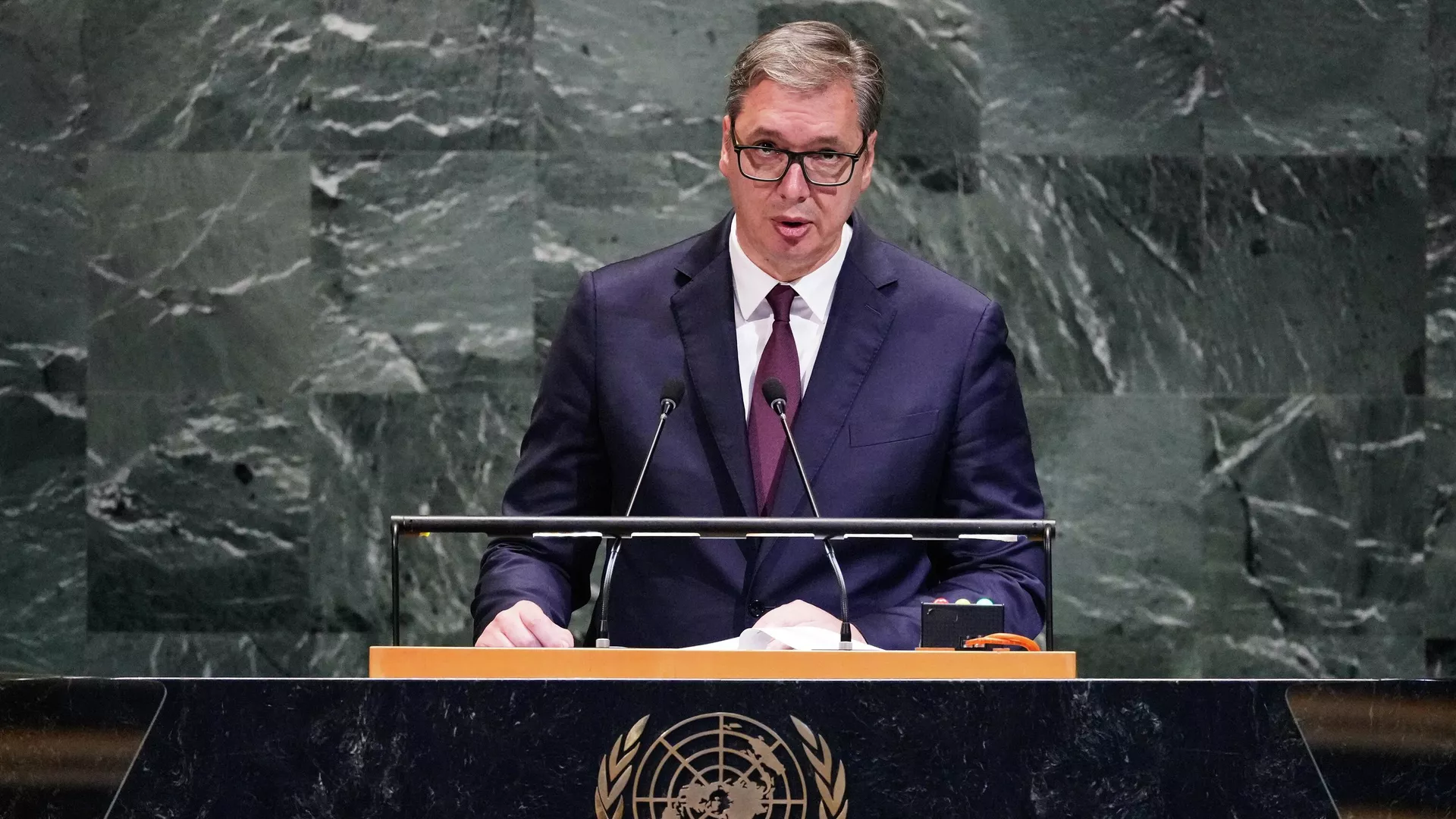 Presiden Serbia Aleksandar Vucic berbicara pada sesi ke-80 Majelis Umum PBB - RIA Novosti, 1920, 10/09/2025