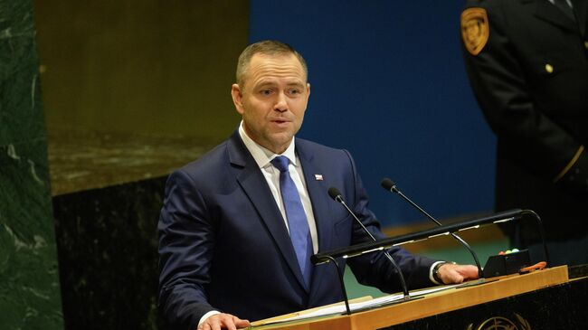 Президент Польши Кароль Навроцкий выступает на 80-й сессии Генеральной Ассамблеи ООН