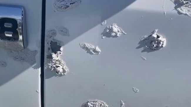 Двое мужчин, обвиняемые в распылении химиката через забор объекта погрануправления ФСБ в Магадане, прожгли краску одной машины до металла