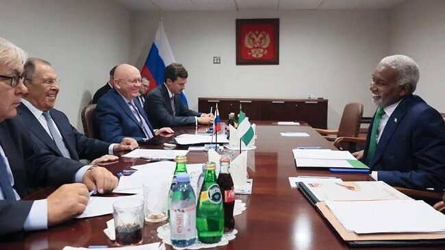 Встреча глав МИД России и Нигерии Сергея Лаврова и Юсуфа Майтамы Туггара