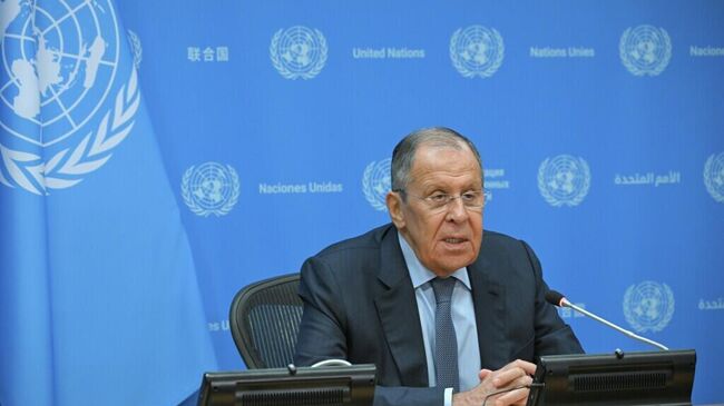 Пресс-конференция Лаврова в Генассамблее ООН