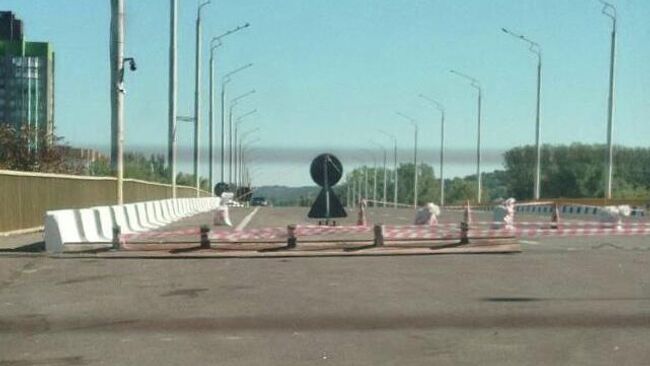 Перекрытый мост через реку Днестр в Молдавии