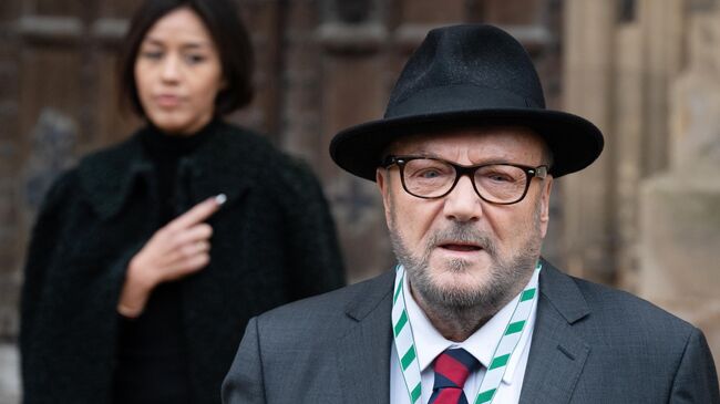 Глава Рабочей партии Великобритании Джордж Гэллоуэй и его супруга Гаятри