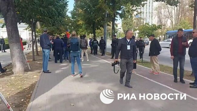 Обстановка на митинге оппозиции в Кишиневе
