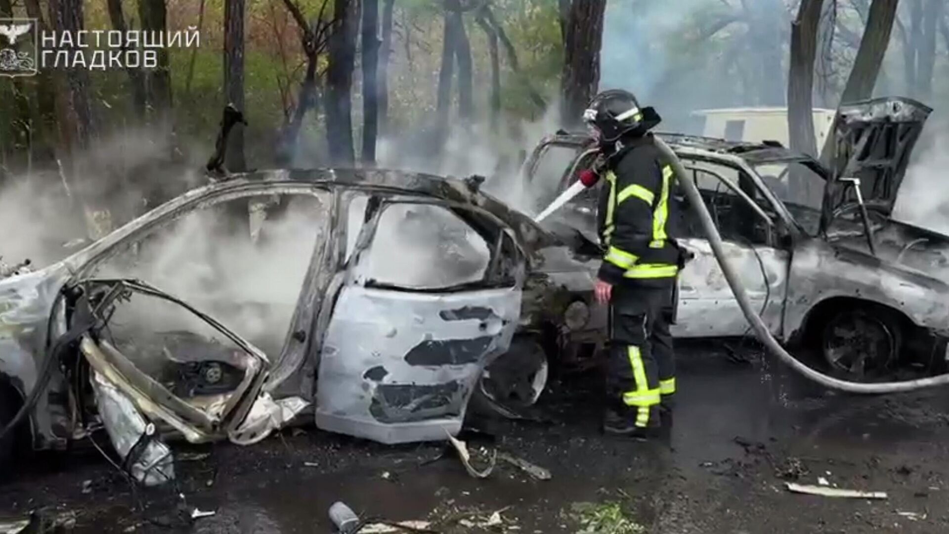 Последствия обстрела Белгородской области со стороны ВСУ. Кадр видео - РИА Новости, 1920, 01.10.2025