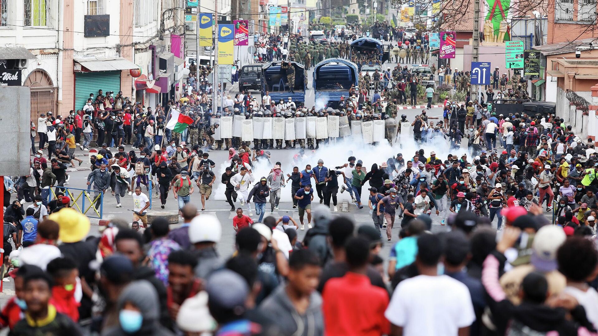 Протесты в городе Анциранана, Мадагаскар