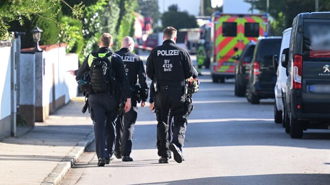 Сотрудники полиции на месте взрыва в Мюнхене. 1 октября 2025