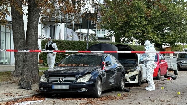 Криминалисты на месте взрыва в Мюнхене, Германия. 1 октября 2025