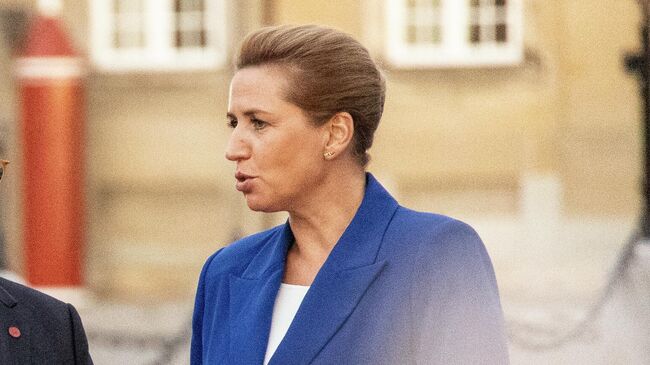 Премьер-министр Дании Метте Фредериксен во время проведения заседания Европейского политического сообщества в Копенгагене
