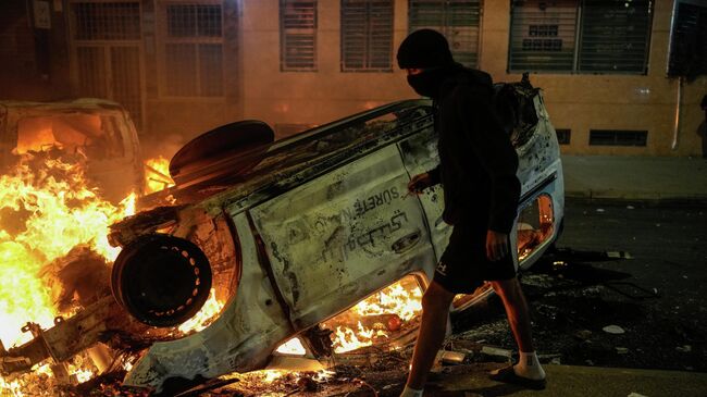Беспорядки во время протеста молодежи в Сале, Марокко
