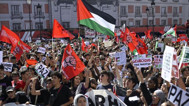 Акция протеста против геноцида в Палестине в Испании