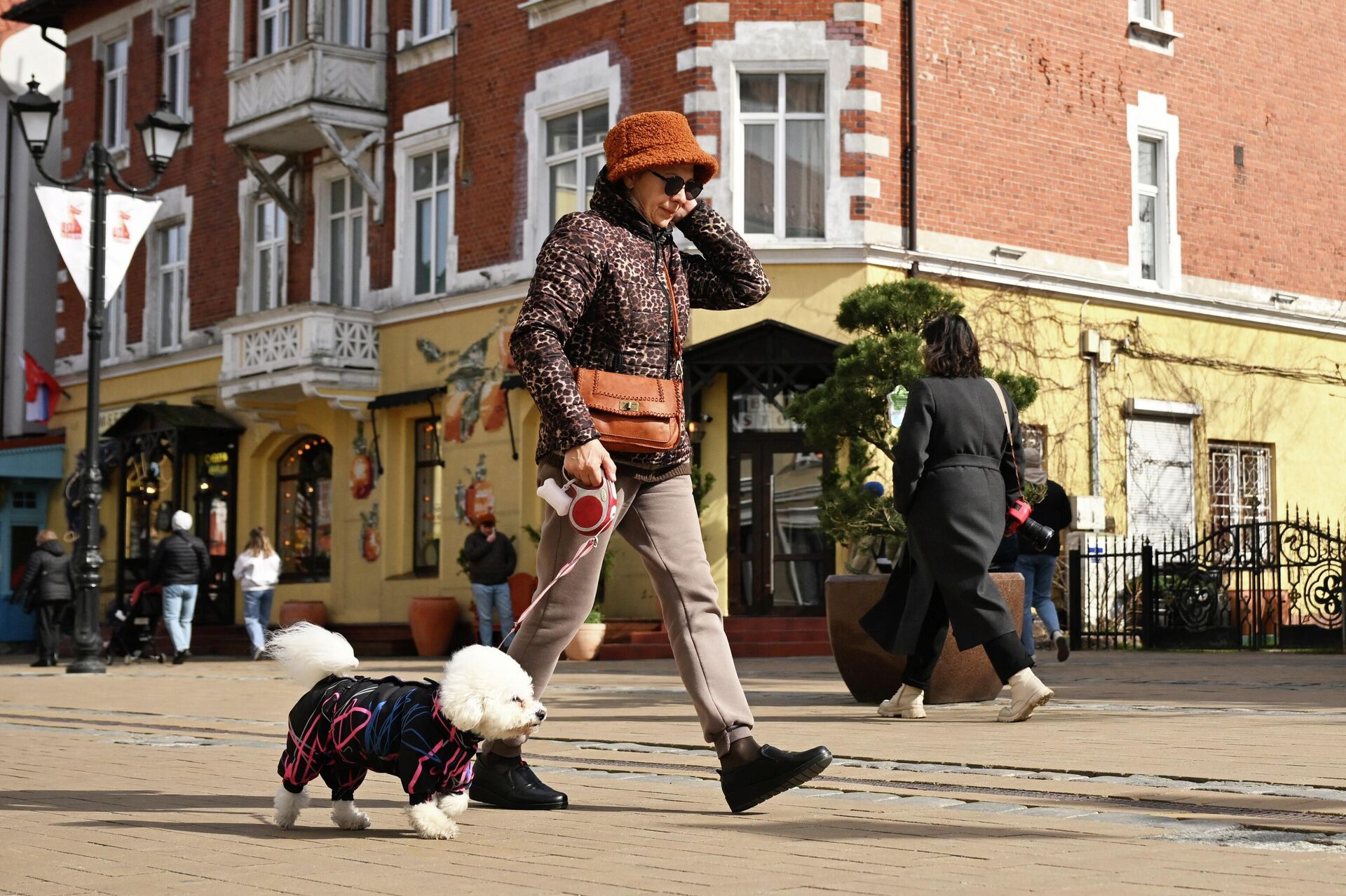 Женщина гуляет по Курортному проспекту в Зеленоградске - РИА Новости, 1920, 08.10.2025